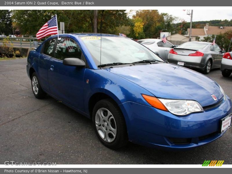 Electric Blue / Black 2004 Saturn ION 2 Quad Coupe