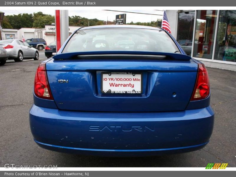 Electric Blue / Black 2004 Saturn ION 2 Quad Coupe