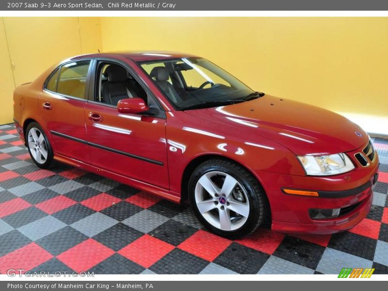 Chili Red Metallic / Gray 2007 Saab 9-3 Aero Sport Sedan