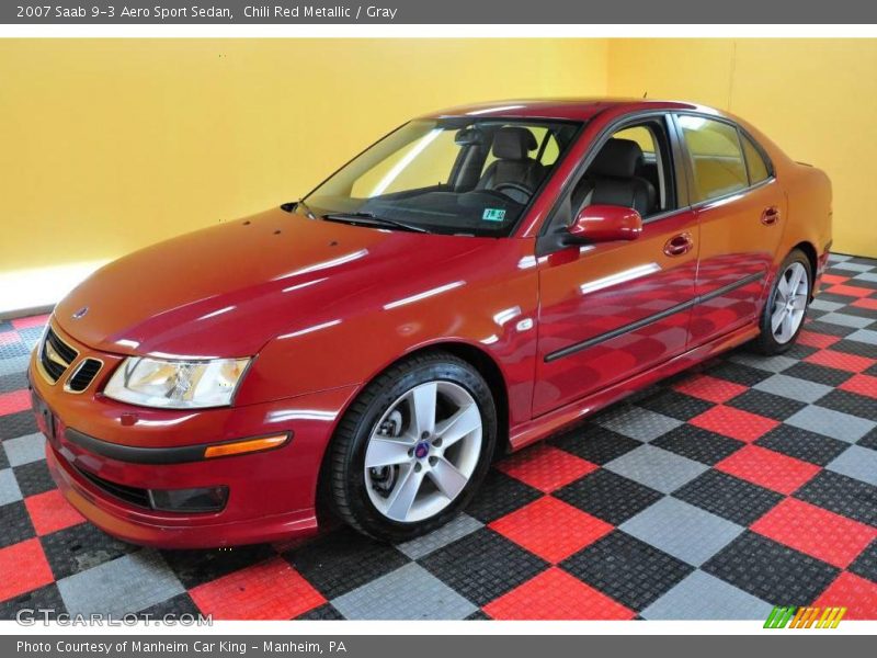 Chili Red Metallic / Gray 2007 Saab 9-3 Aero Sport Sedan