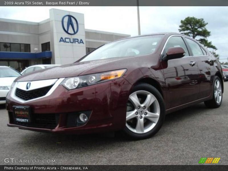 Basque Red Pearl / Ebony 2009 Acura TSX Sedan