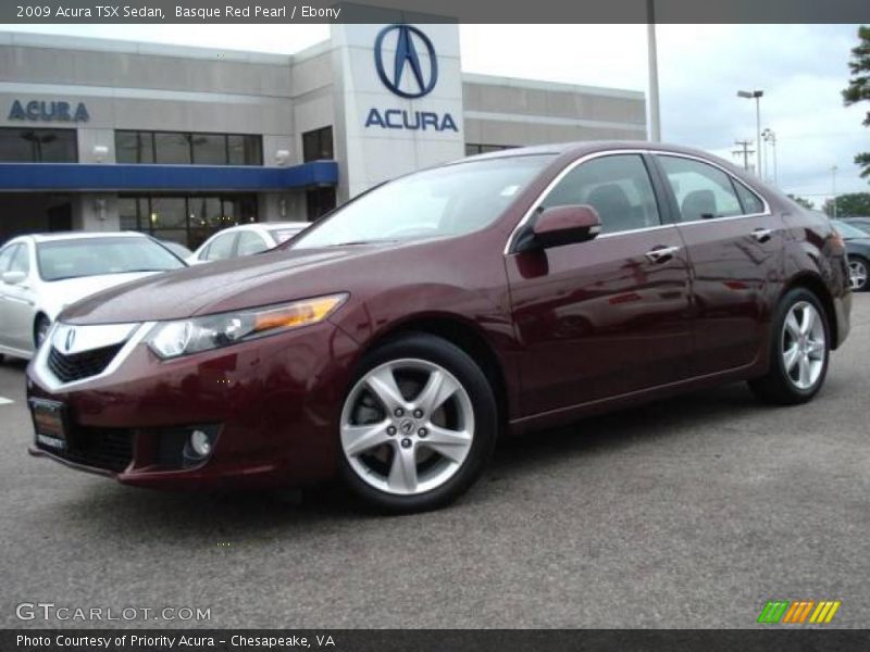 Basque Red Pearl / Ebony 2009 Acura TSX Sedan