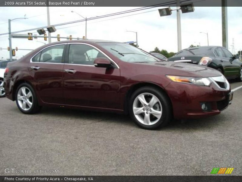 Basque Red Pearl / Ebony 2009 Acura TSX Sedan