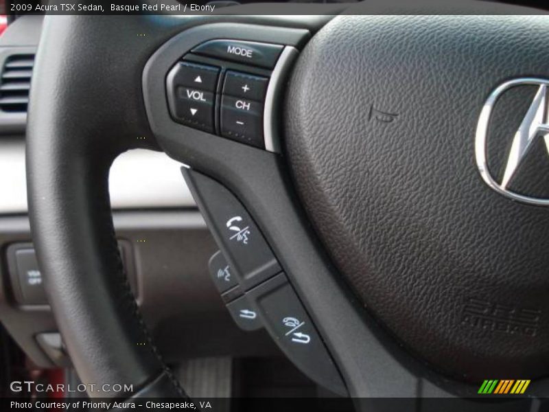Basque Red Pearl / Ebony 2009 Acura TSX Sedan