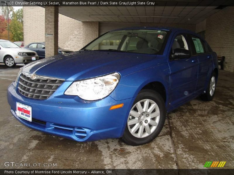 Marathon Blue Pearl / Dark Slate Gray/Light Slate Gray 2008 Chrysler Sebring LX Sedan