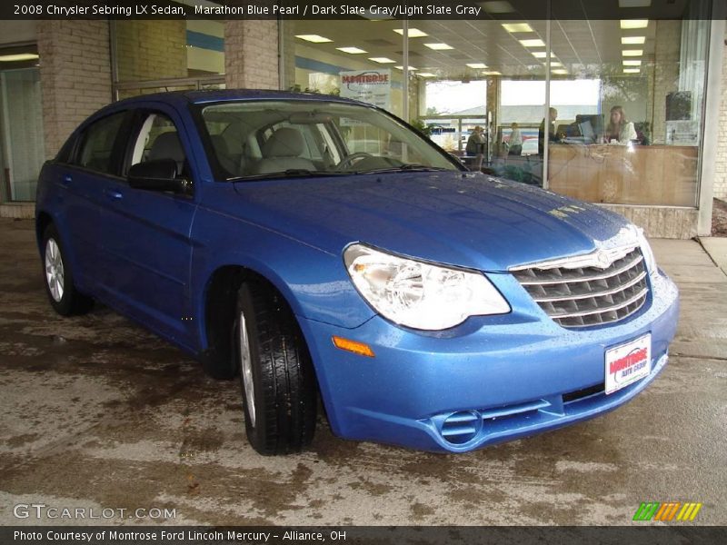 Marathon Blue Pearl / Dark Slate Gray/Light Slate Gray 2008 Chrysler Sebring LX Sedan