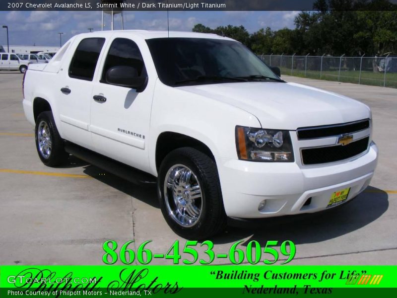 Summit White / Dark Titanium/Light Titanium 2007 Chevrolet Avalanche LS