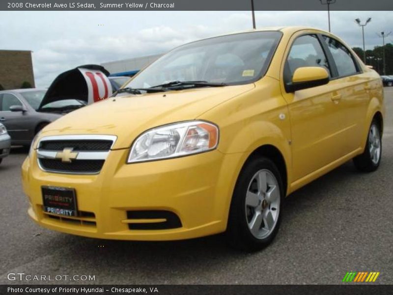 Summer Yellow / Charcoal 2008 Chevrolet Aveo LS Sedan