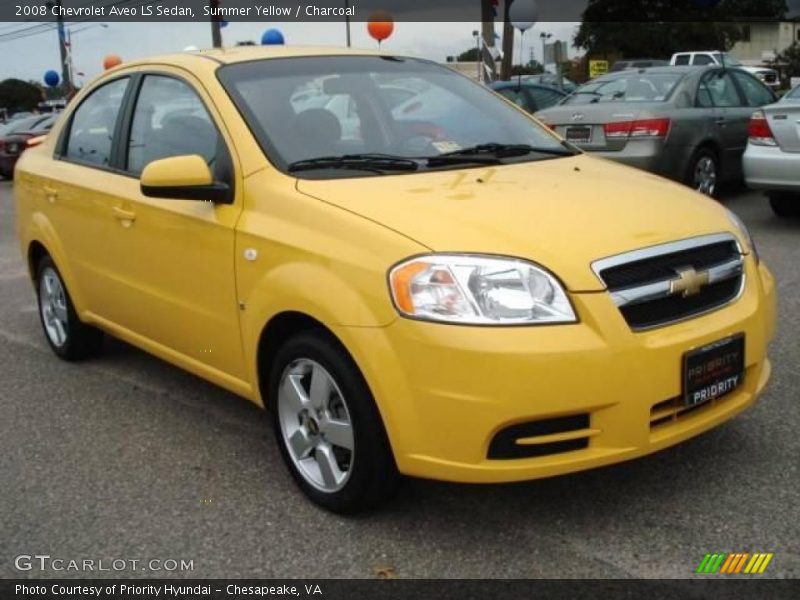 Summer Yellow / Charcoal 2008 Chevrolet Aveo LS Sedan