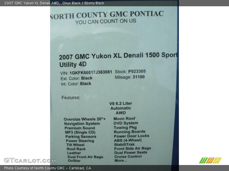 Onyx Black / Ebony Black 2007 GMC Yukon XL Denali AWD