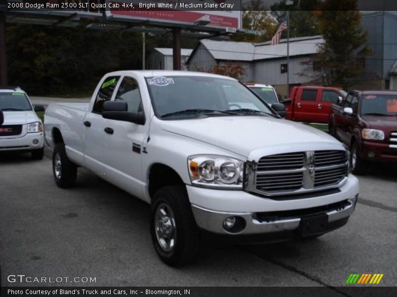 Bright White / Medium Slate Gray 2008 Dodge Ram 2500 SLT Quad Cab 4x4