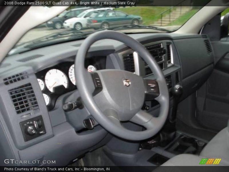 Bright White / Medium Slate Gray 2008 Dodge Ram 2500 SLT Quad Cab 4x4