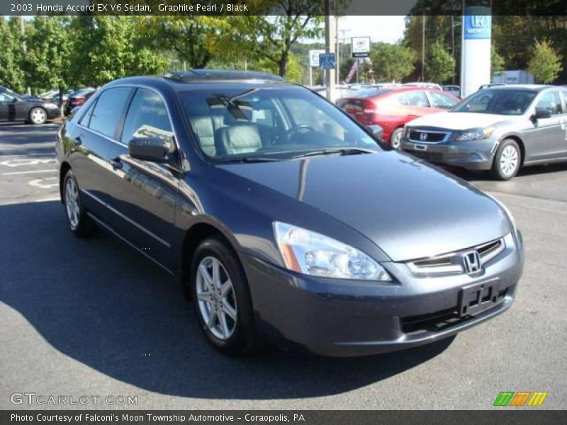 Graphite Pearl / Black 2003 Honda Accord EX V6 Sedan