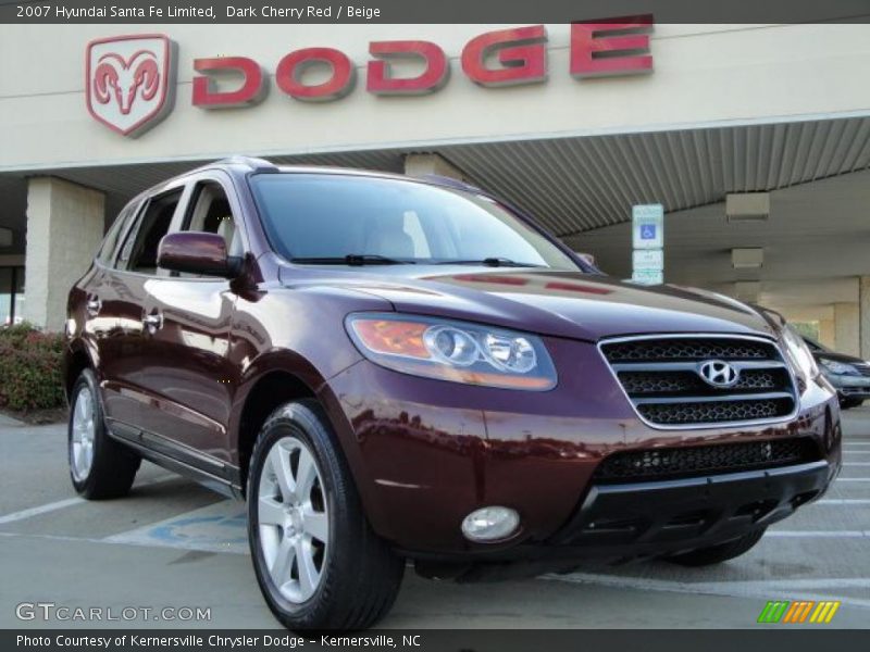 Dark Cherry Red / Beige 2007 Hyundai Santa Fe Limited