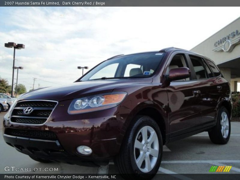 Dark Cherry Red / Beige 2007 Hyundai Santa Fe Limited