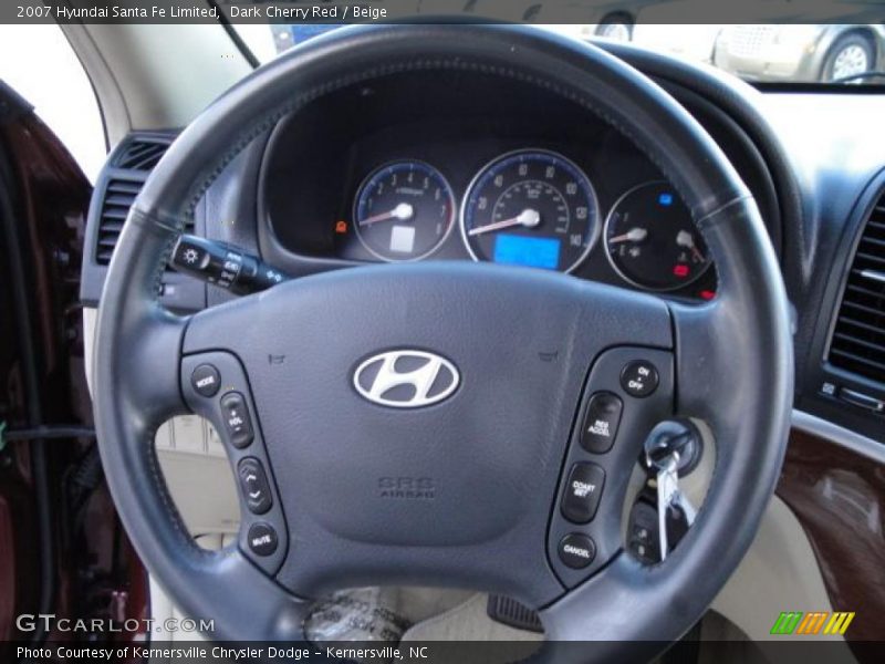 Dark Cherry Red / Beige 2007 Hyundai Santa Fe Limited