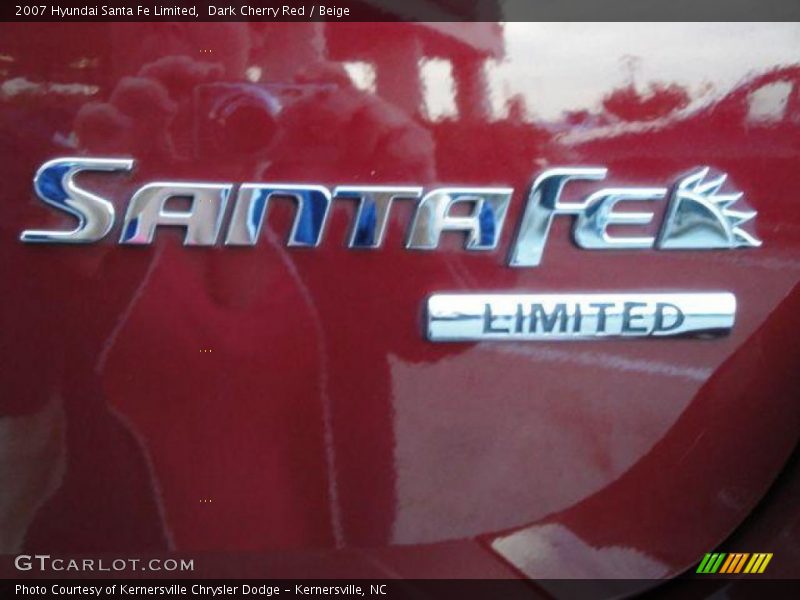 Dark Cherry Red / Beige 2007 Hyundai Santa Fe Limited