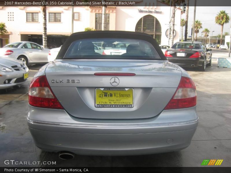 Diamond Silver Metallic / Black/Ash 2007 Mercedes-Benz CLK 350 Cabriolet