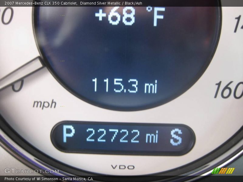 Diamond Silver Metallic / Black/Ash 2007 Mercedes-Benz CLK 350 Cabriolet