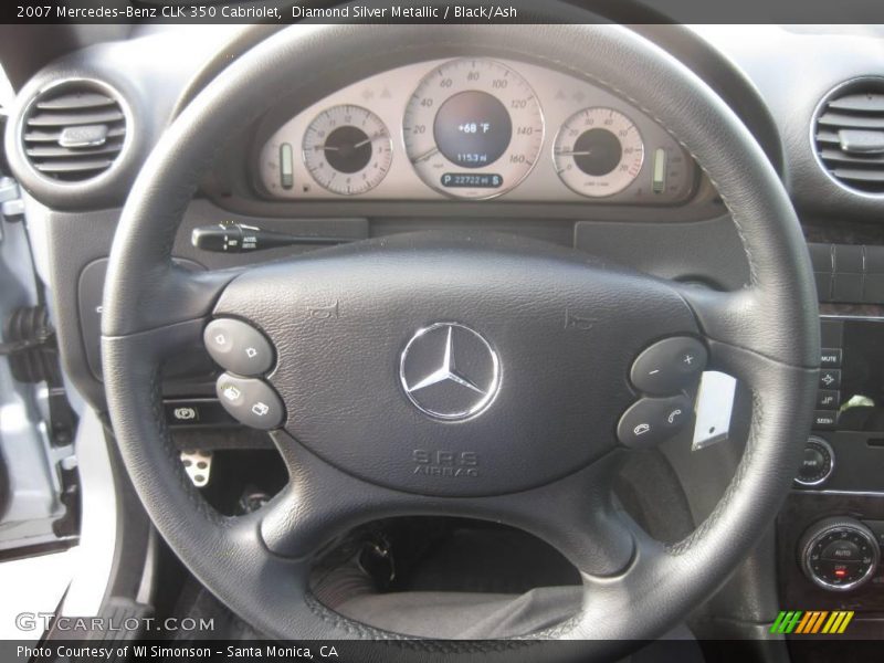 Diamond Silver Metallic / Black/Ash 2007 Mercedes-Benz CLK 350 Cabriolet