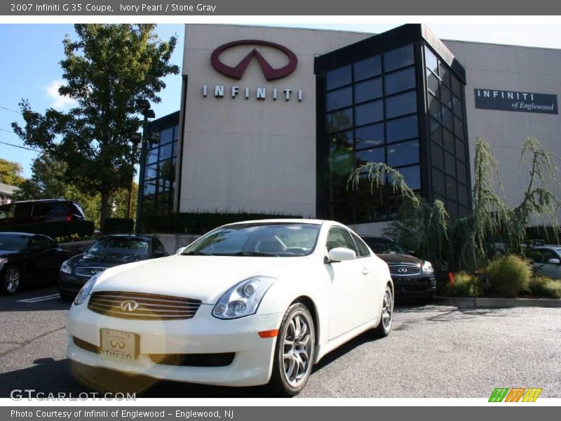 Ivory Pearl / Stone Gray 2007 Infiniti G 35 Coupe