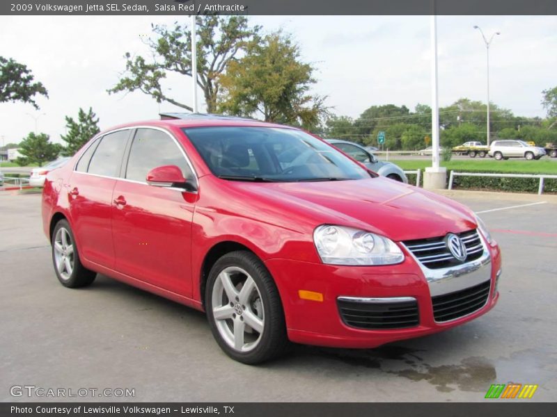 Salsa Red / Anthracite 2009 Volkswagen Jetta SEL Sedan