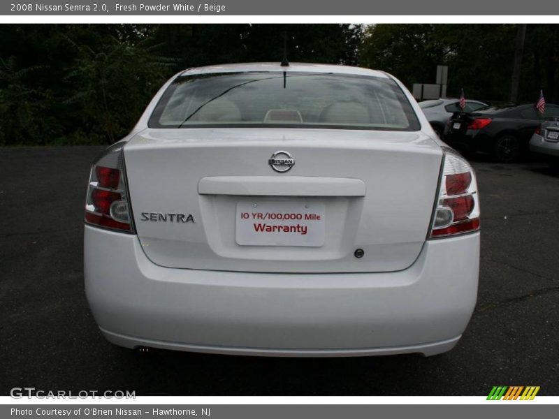 Fresh Powder White / Beige 2008 Nissan Sentra 2.0