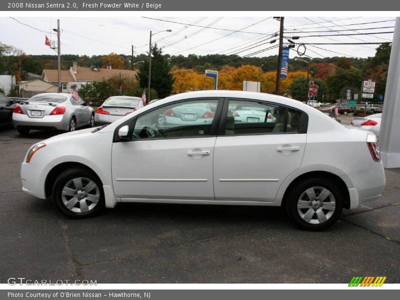 Fresh Powder White / Beige 2008 Nissan Sentra 2.0