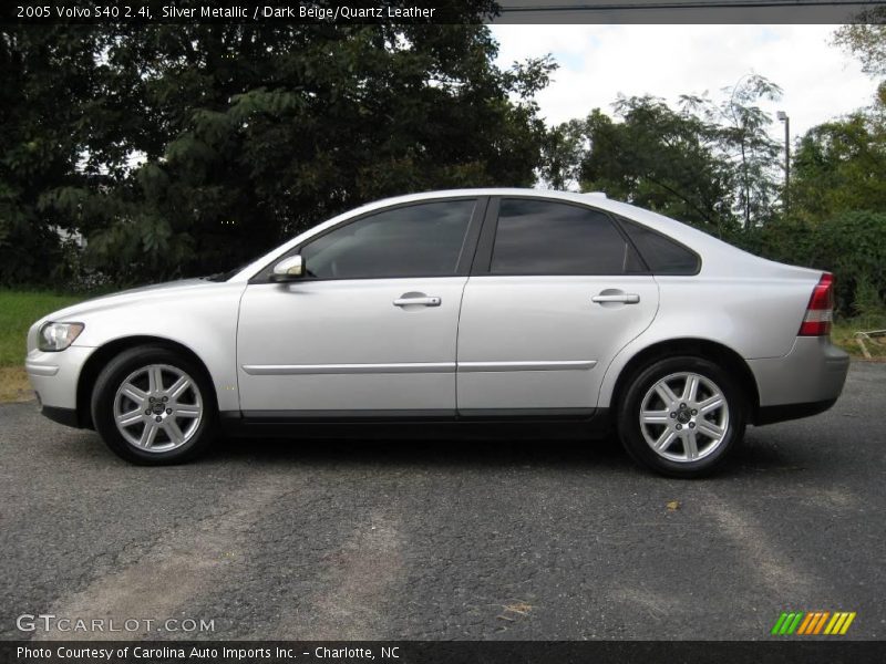 Silver Metallic / Dark Beige/Quartz Leather 2005 Volvo S40 2.4i