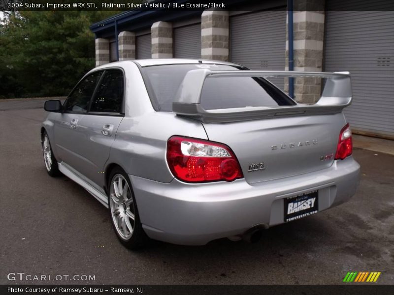 Platinum Silver Metallic / Blue Ecsaine/Black 2004 Subaru Impreza WRX STi