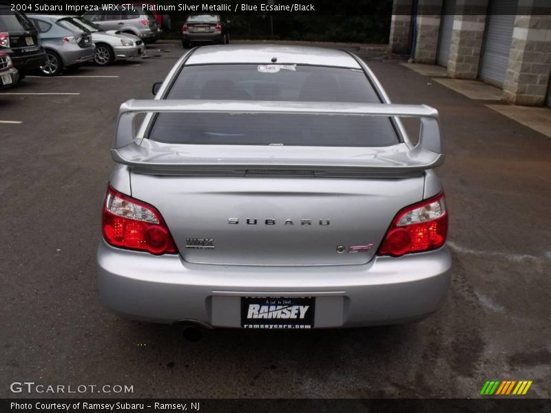 Platinum Silver Metallic / Blue Ecsaine/Black 2004 Subaru Impreza WRX STi
