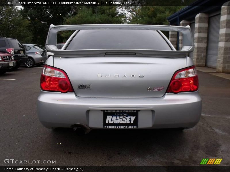Platinum Silver Metallic / Blue Ecsaine/Black 2004 Subaru Impreza WRX STi