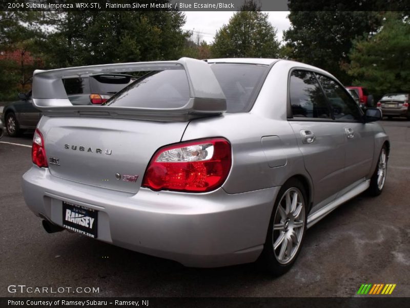 Platinum Silver Metallic / Blue Ecsaine/Black 2004 Subaru Impreza WRX STi
