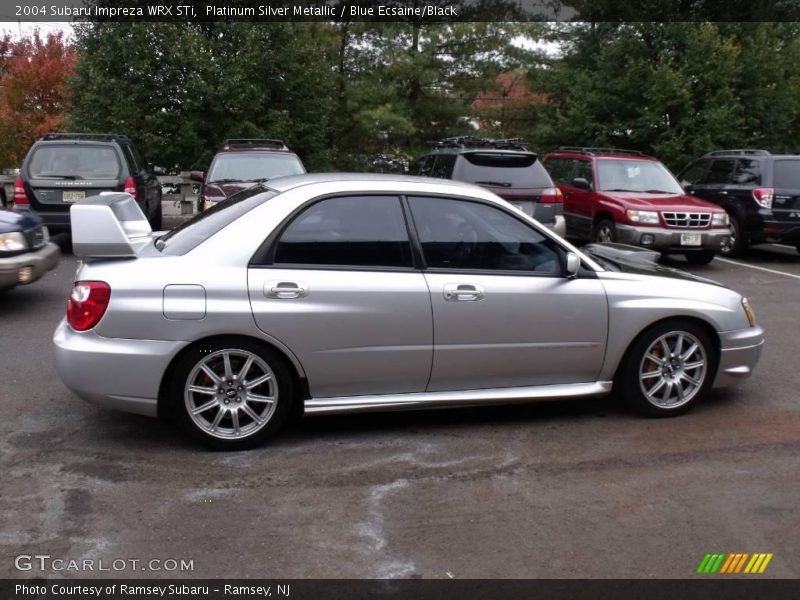 Platinum Silver Metallic / Blue Ecsaine/Black 2004 Subaru Impreza WRX STi