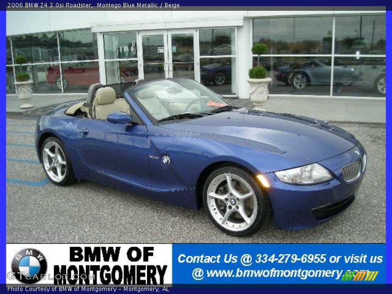 Montego Blue Metallic / Beige 2006 BMW Z4 3.0si Roadster