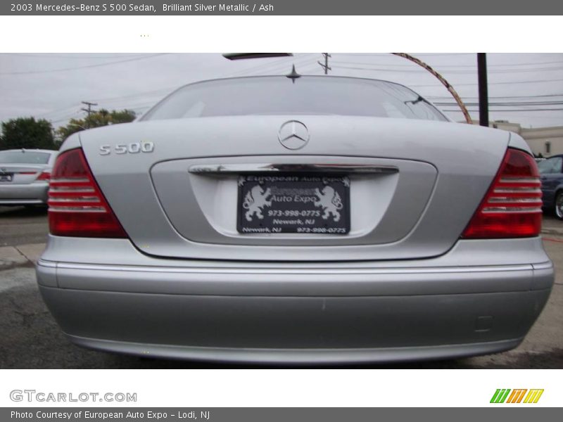 Brilliant Silver Metallic / Ash 2003 Mercedes-Benz S 500 Sedan