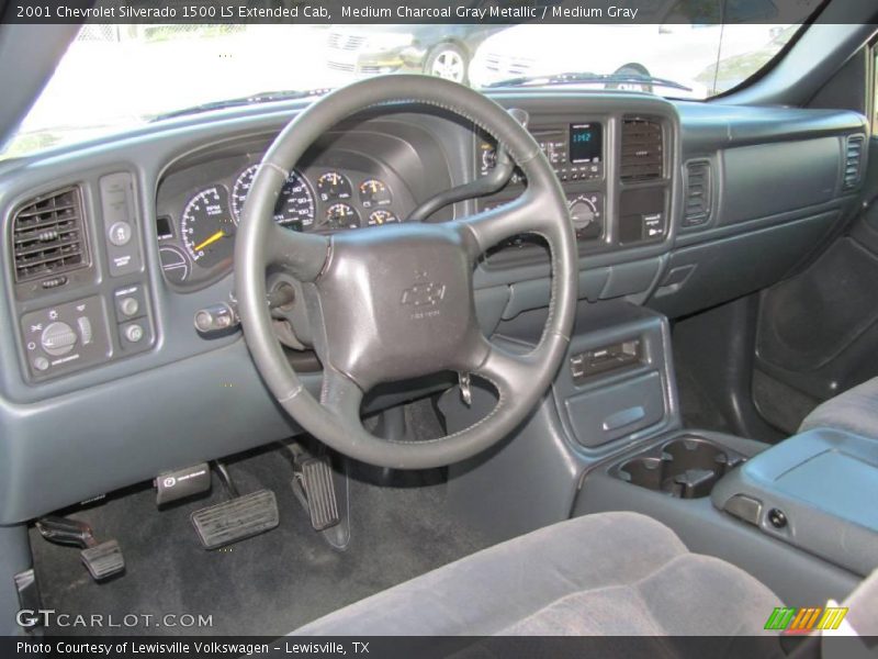 Medium Charcoal Gray Metallic / Medium Gray 2001 Chevrolet Silverado 1500 LS Extended Cab