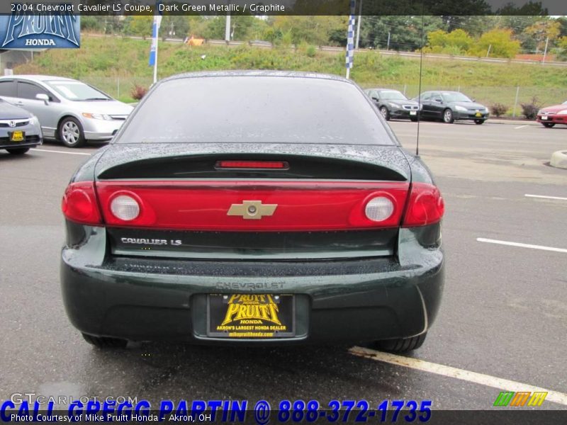 Dark Green Metallic / Graphite 2004 Chevrolet Cavalier LS Coupe