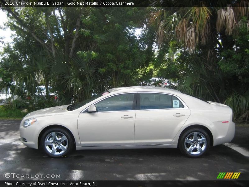 Gold Mist Metallic / Cocoa/Cashmere 2010 Chevrolet Malibu LT Sedan