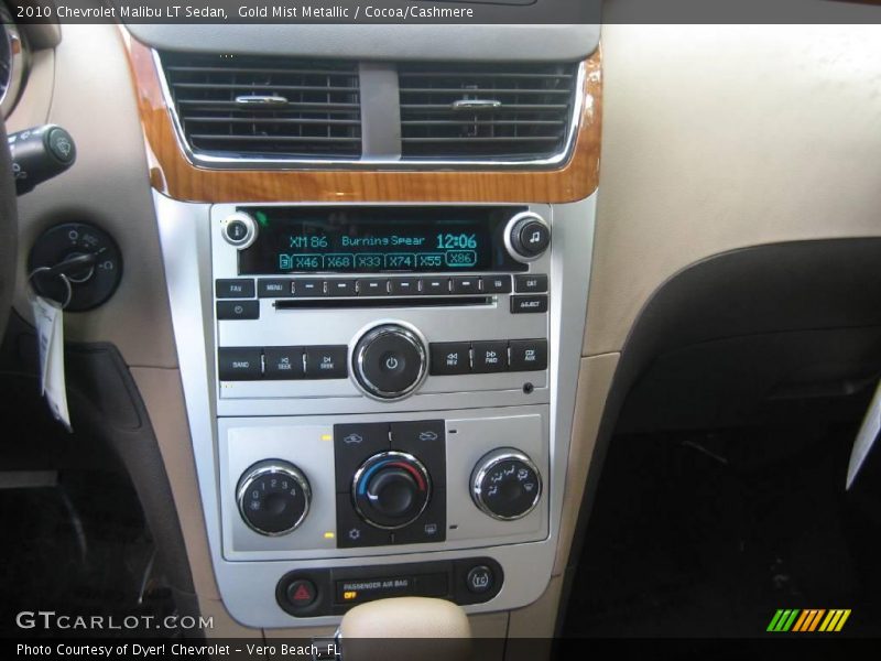 Gold Mist Metallic / Cocoa/Cashmere 2010 Chevrolet Malibu LT Sedan