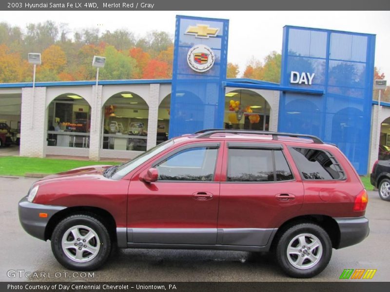Merlot Red / Gray 2003 Hyundai Santa Fe LX 4WD