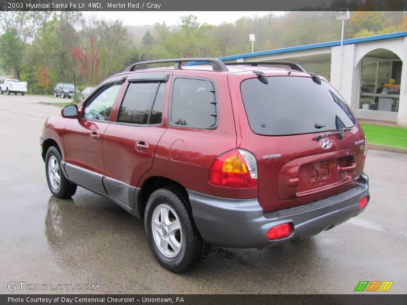 Merlot Red / Gray 2003 Hyundai Santa Fe LX 4WD