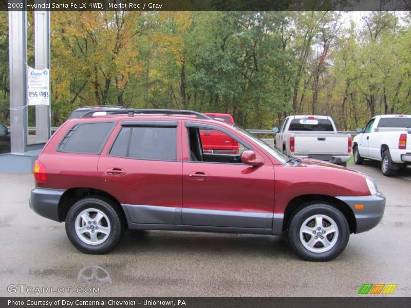 Merlot Red / Gray 2003 Hyundai Santa Fe LX 4WD