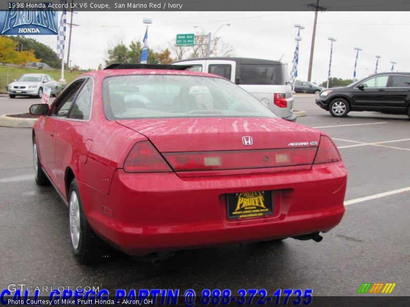 San Marino Red / Ivory 1998 Honda Accord LX V6 Coupe