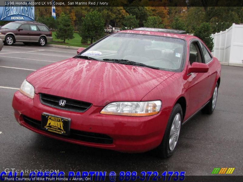 San Marino Red / Ivory 1998 Honda Accord LX V6 Coupe