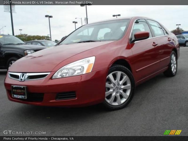 Moroccan Red Pearl / Gray 2007 Honda Accord EX-L V6 Sedan