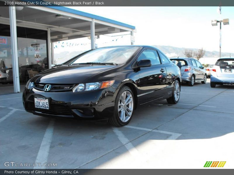 Nighthawk Black Pearl / Black 2008 Honda Civic Si Coupe