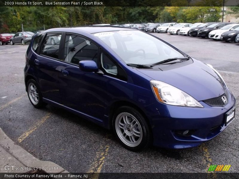 Blue Sensation Pearl / Sport Black 2009 Honda Fit Sport