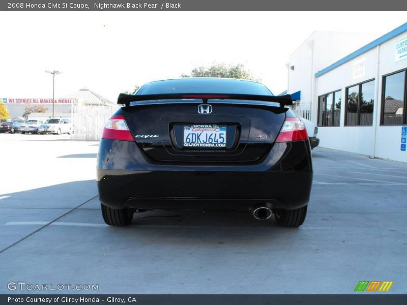 Nighthawk Black Pearl / Black 2008 Honda Civic Si Coupe