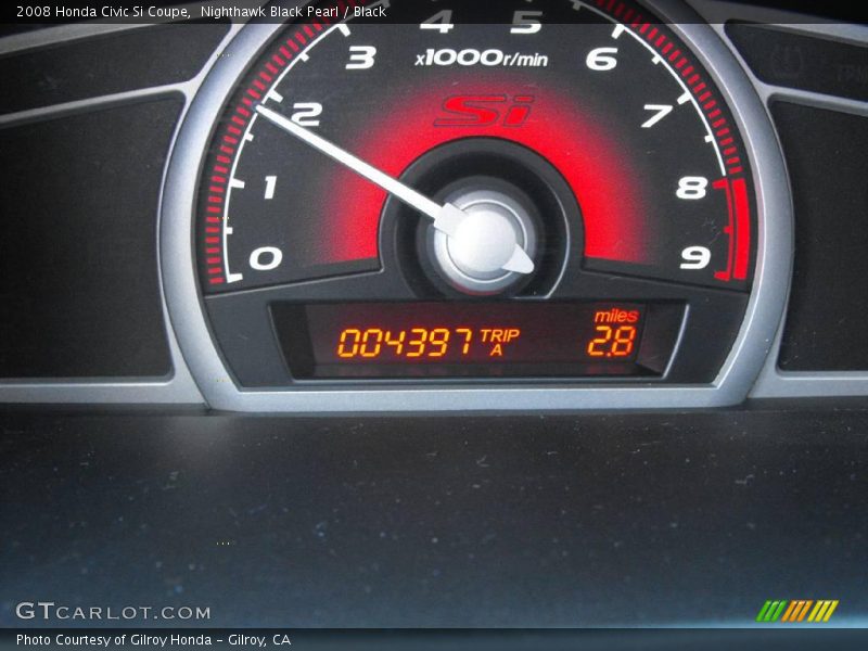 Nighthawk Black Pearl / Black 2008 Honda Civic Si Coupe